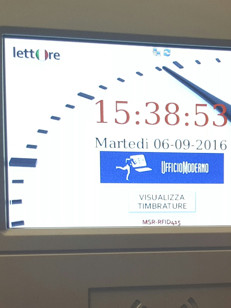 Terminale di presenza serie lettOre con lettore contactless di prossimità